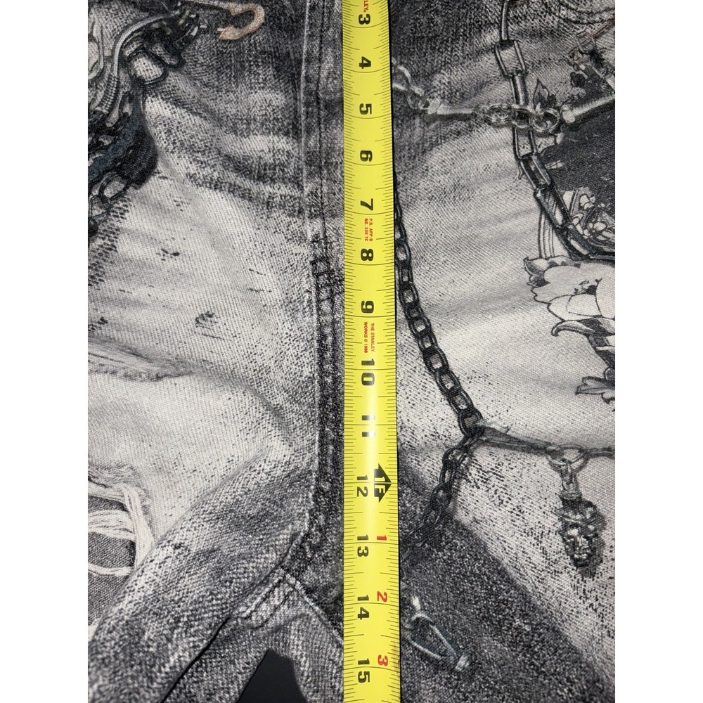 Preme Streetwear Jorts Shorts With Printed On Flowers Chains Face Size 40w - Picture 9 of 9